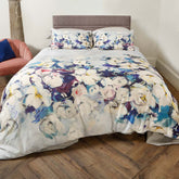 Scatter Box Bedding - Bliss - Floral Pattern - Blue, White, Pink, Ochre - Double, King, Super King