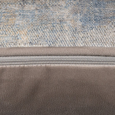Zip image of silver/mink velvet cushion in 35x50cm size. Made from Jacquard fabric by Scatter Box