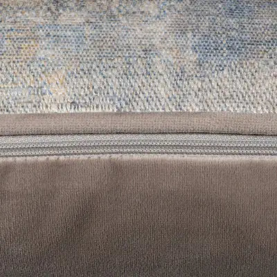 Zip image of silver/mink velvet cushion in 35x50cm size. Made from Jacquard fabric by Scatter Box