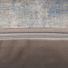 Zip image of silver/mink velvet cushion in 35x50cm size. Made from Jacquard fabric by Scatter Box