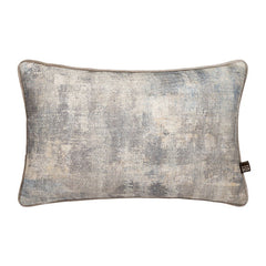 Front image of silver/mink velvet cushion in 35x50cm size. Made from Jacquard fabric by Scatter Box